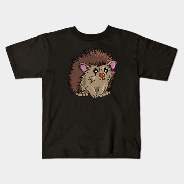 Cute Cartoon Hedgehog Kids T-Shirt by Tricera Tops